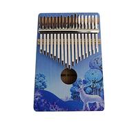 Pianoforte Portatile for Pollice, o, Pianoforte for Pollice Portatile in Legno a 17 Tasti con Disegno Colorato Strumento Musicale Regalo for Gli Amanti della Musica Studenti Principianti (Size : Anima