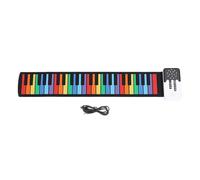 Pianoforte Roll Up, Tastiera per Pianoforte Elettrico a 49 Tasti, Tastiera per Pianoforte Portatile in Silicone Resistente All'Acqua Color Arcobaleno con 8 Toni e 6 Canzoni Demo