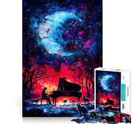 Pianoforte sotto una luna cosmica - Puzzle da 1000 pezzi per ragazzi - Gioco di logica e logica - Semplice e divertente - Bordi lisci - Regalo elegante (38x26cm)