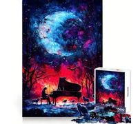 Pianoforte sotto una luna cosmica - Puzzle da 1000 pezzi per ragazzi - Gioco di logica e logica - Semplice e divertente - Bordi lisci - Regalo elegante (38x26cm)