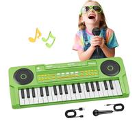 Pianoforte Tastiera Giocattolo per Piccoli - Pianoforte Elettrico 37 Tasti con Microfono - Giocattoli per Bambine Bambini di 3 4 5 6 7 Anni - Regali di Compleanno e Natale (Verde)