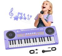 Pianoforte Tastiera Giocattolo per Piccoli - Pianoforte Elettrico 37 Tasti con Microfono - Giocattoli per Bambine Bambini di 3 4 5 6 7 Anni - Regali di Compleanno e Natale (Viola)