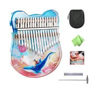 Pianoforti portatili a 17 e 21 tasti in vernice acrilica con martello per accordatura e guida utente per principianti e amanti della musica (balena, 17 tasti)