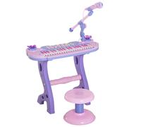 Pianola 37 Tasti con Sgabello e Microfono Karaoke Mp3 e Registratore Rosa