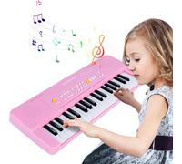 Pianola Bambini Tastiera 37 Tasti, Musicale Elettronica Tastiera con Microfono, Pianola per Bambini Portatile Multifunzione, Music Giocattolo Educativo Regalo per Ragazzi Ragazze 3+Anni
