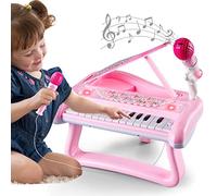 Pianola Bambino,Pianoforte con Microfono,Bambini Tastiera Musicale Giochi,Regali per Bambina 1 2 3 Anni