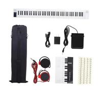 Pianola Per Tastiera Tastiera Elettronica Portatile Digitale Musicale 88 Tasti Pianoforte Elettronico Pieghevole(White)