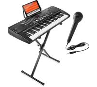 Pianola Per Tastiera Tastiera Musicale Per Pianoforte Elettronico A 61 Tasti Con Supporto Microfono E Foglio Di Adesivi - Nero