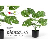 PIANTA 60cm ARTIFICIALE CON VASO PIANTINA FINTA FIORI FOGLIA VERDE DECORAZIONE