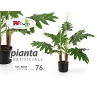 PIANTA 76 cm ARTIFICIALE CON VASO PIANTINA FINTA FIORI FOGLIA VERDE DECORAZIONE