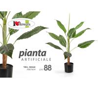 PIANTA 88 cm ARTIFICIALE CON VASO PIANTINA FINTA FIORI FOGLIA VERDE DECORAZIONE