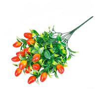 Pianta artificiale da frutto portafortuna con 7 rebbi in plastica, tra cui limone, melograno, mango, arancia, pesca, fragola, per la decorazione di spazi per eventi (Mango)