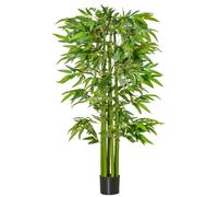 Pianta Artificiale di Bambù H160 cm con Vaso Verde