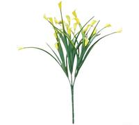 Pianta artificiale di calla realistica, 32 cm, per camera da letto, comò, soggiorno, tavolino e design moderno per interni di appartamenti (giallo)
