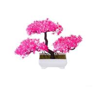 Pianta artificiale di cedro artificiale, 25 x 19 cm, vivace sempreverde, per uso interno ed esterno, decorazione per albero topiaria a bassa manutenzione (loto rosso)