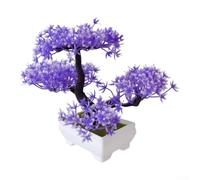 Pianta artificiale di cedro artificiale, 25 x 19 cm, vivace sempreverde, per uso interno ed esterno, decorazione per albero topiaria a bassa manutenzione (viola)