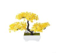 Pianta artificiale di cedro artificiale, 25 x 19 cm, vivace sempreverde, per uso interno ed esterno, decorazione per albero topiaria a bassa manutenzione (giallo)