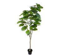 Pianta Artificiale di Ficus Real Touch con 64 Foglie in Vaso Altezza 200 cm Verde
