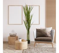 Pianta Artificiale di Yucca da 190 cm con 39 Foglie in Vaso Contenitore di PEVA e Cemento