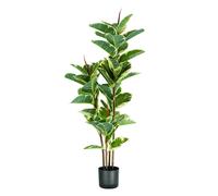 Pianta Artificiale Ficus Elastica H145 cm con Vaso Verde