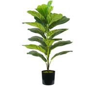 Pianta Artificiale Ficus Lyrata H75 cm con Vaso Verde