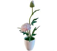 Pianta artificiale in seta con profilo di peonia per un contrasto morbido contro pareti neutre e tavolozze di mobili (beige pallido)