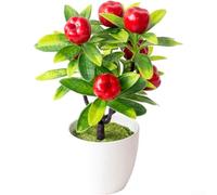 Pianta artificiale in vaso con elementi botanici di fragola, arancia e pepe, per un aggiornamento visivo quotidiano in qualsiasi ambiente (F)