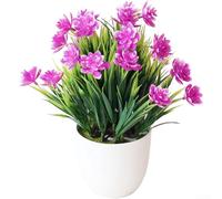 Pianta artificiale in vaso con fiori di loto adatta per decorazione domestica, luoghi di nozze, eventi all'aperto e fotografia con costruzione e aspetto realistico (loto rosso)