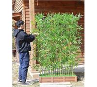 Pianta artificiale in vaso con foglie di bambù, altezza 1,5 m, per interni ed esterni, perfetta come regalo di inaugurazione della casa