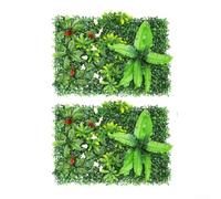 Pianta artificiale verde pannelli da parete 2 pz 60x40cm per decorativo Per casa e centro commerciale rivestimento murale con costruzione in plastica resistente alle intemperie (B)
