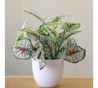 Pianta bonsai artificiale in vaso stile pastorale retrò, fogliame realistico per ufficio, scrivania, davanzale o libreria, altezza 22 cm, plastica (E)