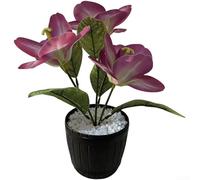 Pianta bonsai di tulipano artificiale stilizzata con sottili variazioni di colore e petali testurizzati per uno stile spaziale premuroso (rosso)