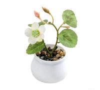 Pianta bonsai in plastica per decorazione domestica, piccolo fiore artificiale in vaso, per soggiorno e ufficio (primavera-02)