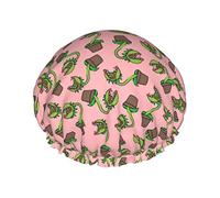 Pianta carnivora in vaso cuffia da impermeabile, cuffia elastica per capelli da bagno protezione ambientale cuffie da bagno per capelli, doppio strato impermeabile cappello da da bagno