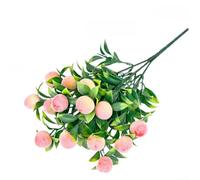 Pianta da frutta artificiale a 7 rami con limone, melograno, mango, arancia, pesca, fragola, per decorazione dell'ospitalità e allestimento di eventi aziendali (melograno)