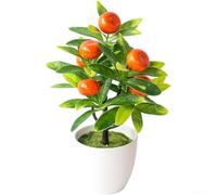 Pianta da frutto artificiale bonsai in vaso, realistica seta finta vegetazione con dettagli realistici per decorare la casa e l'ufficio, tavolo e scrivania (B)