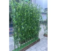 Pianta di bambù artificiale alta 2,4 m con base in legno, barriera verde per architettura del paesaggio, divisorio, decorazione per interni ed esterni (base 120 cm, 20 pali)