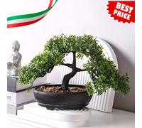 Pianta Di Bonsai Artificiale 34 Cm Giapponese Vaso Realistico Decorativo Casa IT