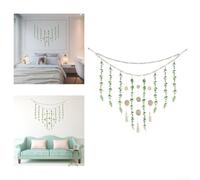 Pianta di eucalipto artificiale da appendere, confezione da 1 ghirlanda di perline in legno, decorazione da parete bohémien con foglie realistiche, manutenzione per soggiorno, camera da letto, bagno