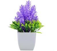 Pianta di lavanda artificiale in vaso, bonsai di eucalipto finto realistico, per una decorazione versatile per casa e ufficio, non necessita di irrigazione (viola chiaro)