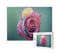 Pianta di petali di rosa romantica colorata,Puzzle in legno da 500 pezzi, gioco di famiglia, puzzle per adulti e adolescenti, decorazioni per la casa