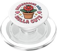 Pianta di pomodoro Kawaii coltivata in casa e Hella in vaso PopSockets PopGrip per MagSafe