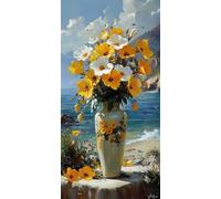 pianta Dipingere con i Numeri Adulti Paint by Numbers Grande 60x120 DIY fiore Dipingere con i Numeri Bambini Kit con 3 Pennelli e Acrilici,Decorazioni Parete,Regalo Uomo Donna,(Senza Cornice) F1-642