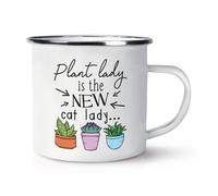 Pianta Donna Is The Nuovo Cat Lady Rétro Smalto Tazza - Funny Scherzo Campeggio
