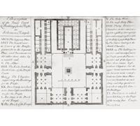 Pianta e descrizione della corte interna e degli edifici per i sacerdoti nel tempio di Salomone. Dopo una stampa del XVIII secolo. Stampa poster di Ken Welsh (17 x 11)