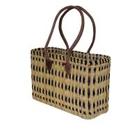 Pianta Erbacea Borsa Medio Lungo Impugnatura Cestino Acquisti Cesto Intessuto a