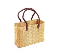 Pianta Erbacea Borsa Medio Lungo Impugnatura Cestino Acquisti Cesto Intessuto a