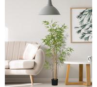 Pianta Finta Homcom BambÃ¹ 180cm con 830 Foglie Decorazione Indoor Pianta Verde Sintetica per Ufficio e Casa