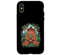 Pianta Giardino Stillness Happy Bear Fiori Giungla Custodia per iPhone X/XS