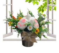 Pianta in vaso a forma di di Pasqua, in peluche realistico, centrotavola artificiale pasquale, per Ringraziamento, compleanno, giorno della settimana, scuola, dormitorio, ufficio, casa, camera